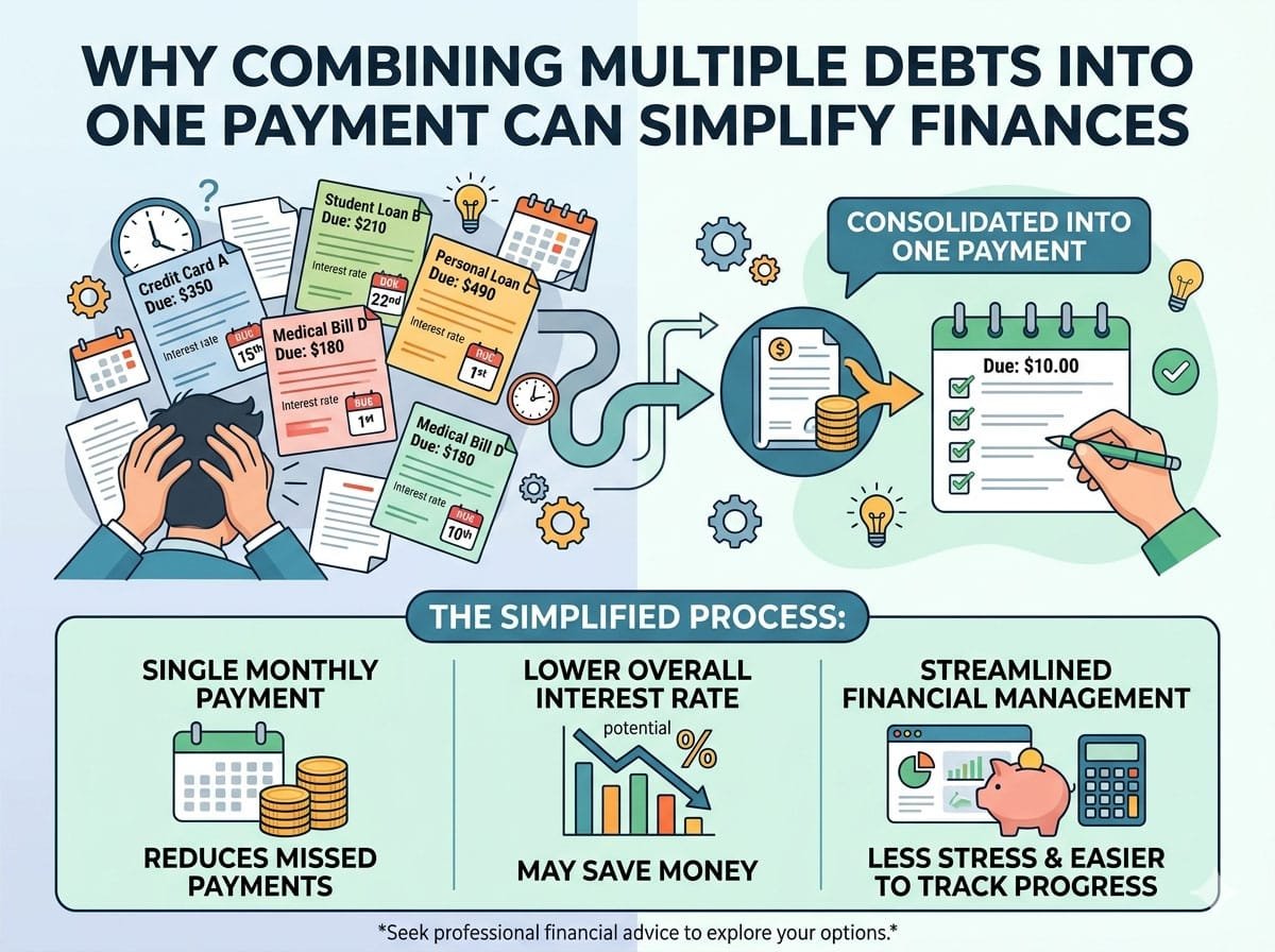 Why Combining Multiple Debts Into One Payment Can Simplify Finances ...