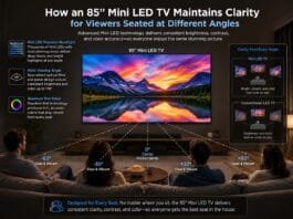How an 85 Mini LED TV Maintains Clarity for Viewers Seated at Different Angles