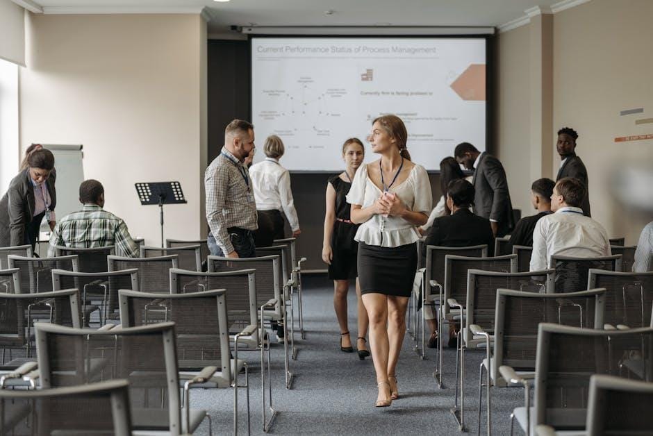 A business team in a workshop training in a conference room