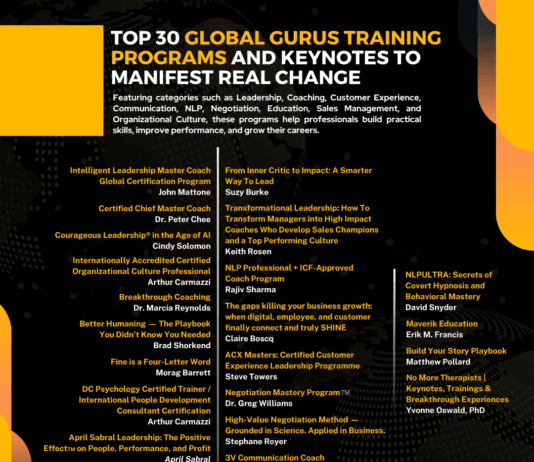 Top 30 Global Gurus Training Programs and Keynotes to Manifest Real Change