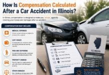Illinois car accident compensation factors in medical bills, lost wages, property damage, and pain suffering.