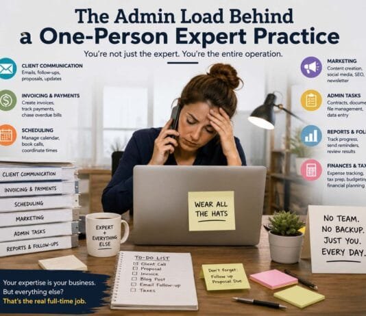 The Admin Load Behind a One-Person Expert Practice