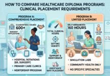 create an image ratio size 4:3 about How to Compare Healthcare Diploma Programs Based on Their Clinical Placement Requirements